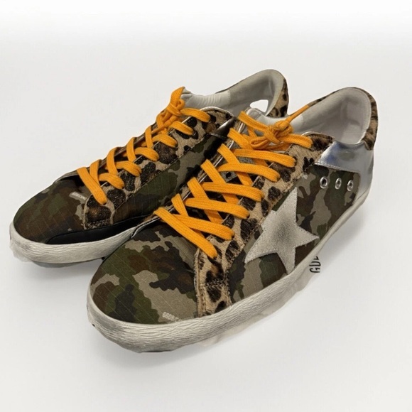 Golden Goose Leopard Camouflage Leather Men’s Superstar Sneakers Size 44 - Picture 1 of 8